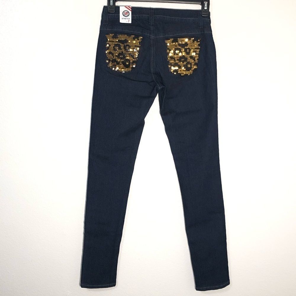 SP skinny slim streched low rise sequin jean - Picture 6 of 8